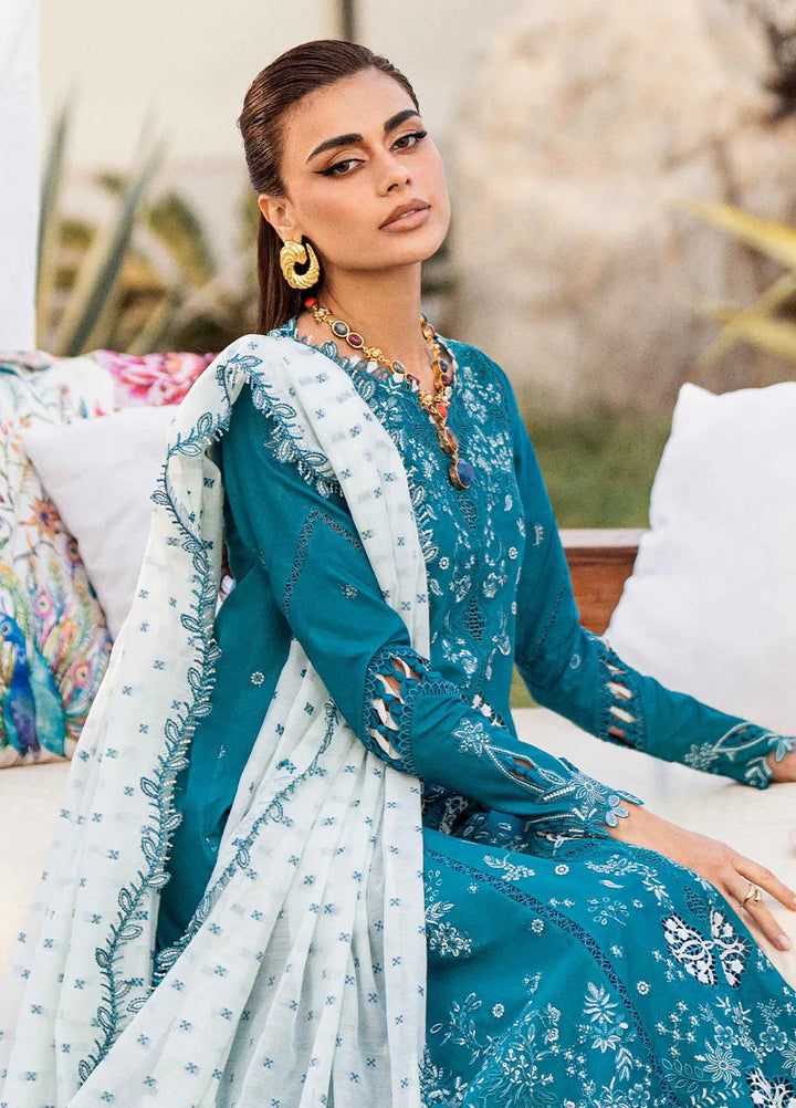 Qalamkar Chikankari Lawn Suit Unstitched 3 Piece QLM25CE CS-07 Alyana - Summer Collection