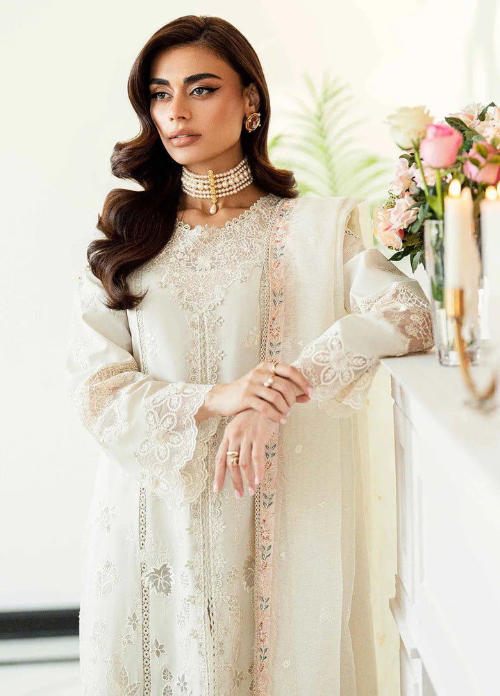 Qalamkar Chikankari Lawn Suit Unstitched 3 Piece QLM25CE CS-08 Ersa - Summer Collection