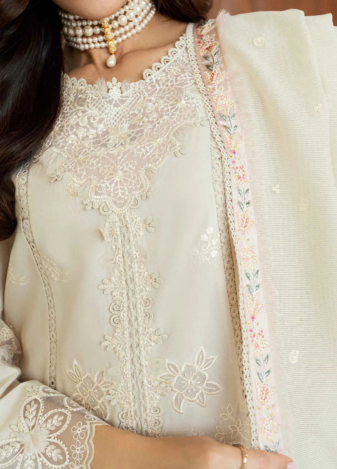 Qalamkar Chikankari Lawn Suit Unstitched 3 Piece QLM25CE CS-08 Ersa - Summer Collection