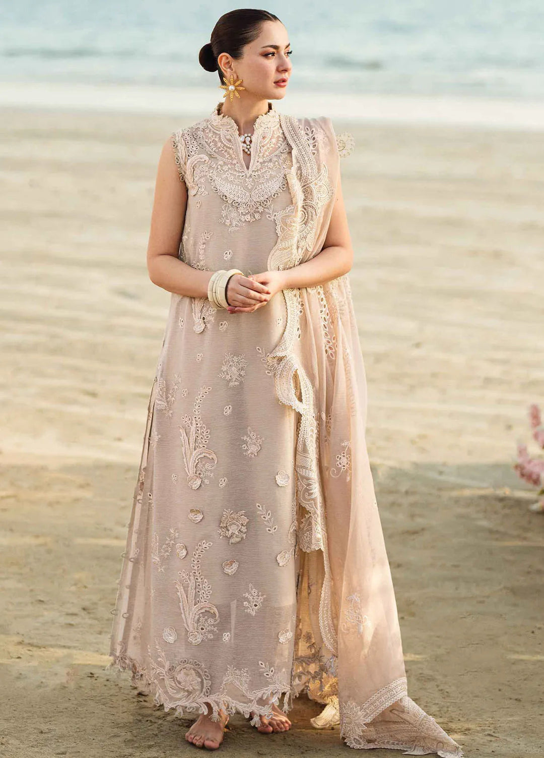 Qalamkar Chikankari Lawn Suits Unstitched 3 Piece QLM25SL Fk-01 Sophia - Summer Collection