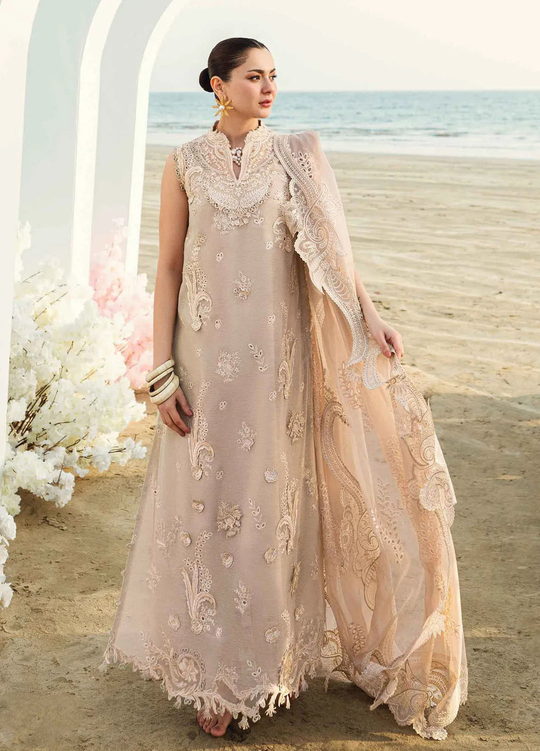 Qalamkar Chikankari Lawn Suits Unstitched 3 Piece QLM25SL Fk-01 Sophia - Summer Collection