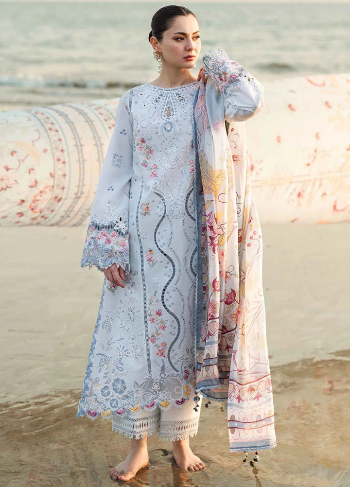 Qalamkar Chikankari Lawn Suits Unstitched 3 Piece QLM25SL FK-02 Isabella - Summer Collection