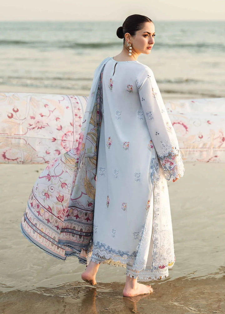 Qalamkar Chikankari Lawn Suits Unstitched 3 Piece QLM25SL FK-02 Isabella - Summer Collection