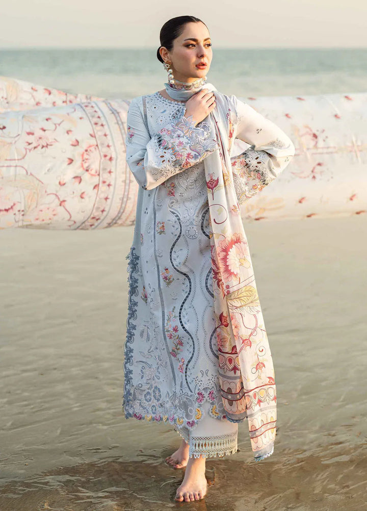 Qalamkar Chikankari Lawn Suits Unstitched 3 Piece QLM25SL FK-02 Isabella - Summer Collection