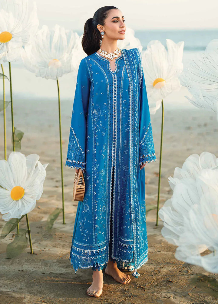 Qalamkar Chikankari Lawn Suits Unstitched 3 Piece QLM25SL FK-03 Victoria - Summer Collection