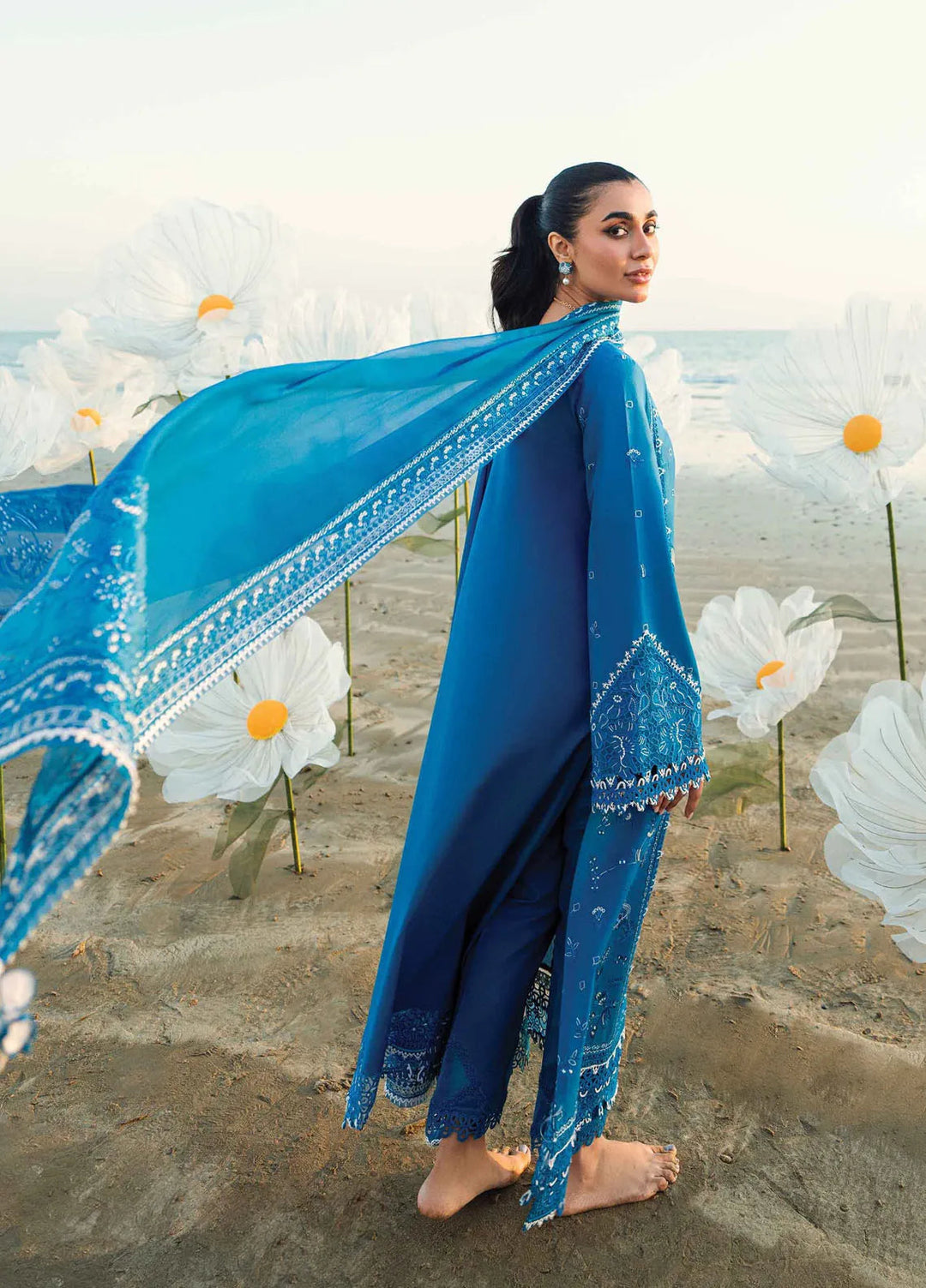 Qalamkar Chikankari Lawn Suits Unstitched 3 Piece QLM25SL FK-03 Victoria - Summer Collection