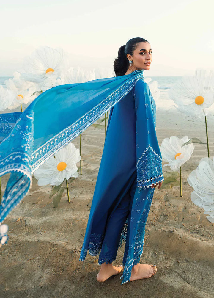 Qalamkar Chikankari Lawn Suits Unstitched 3 Piece QLM25SL FK-03 Victoria - Summer Collection