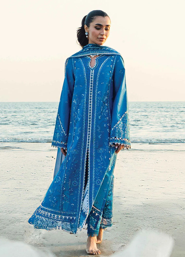 Qalamkar Chikankari Lawn Suits Unstitched 3 Piece QLM25SL FK-03 Victoria - Summer Collection