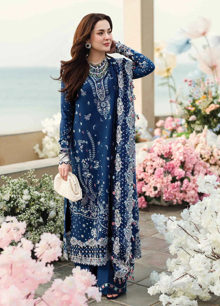 Qalamkar Chikankari Lawn Suits Unstitched 3 Piece QLM25SL FK-05 Aurora - Summer Collection
