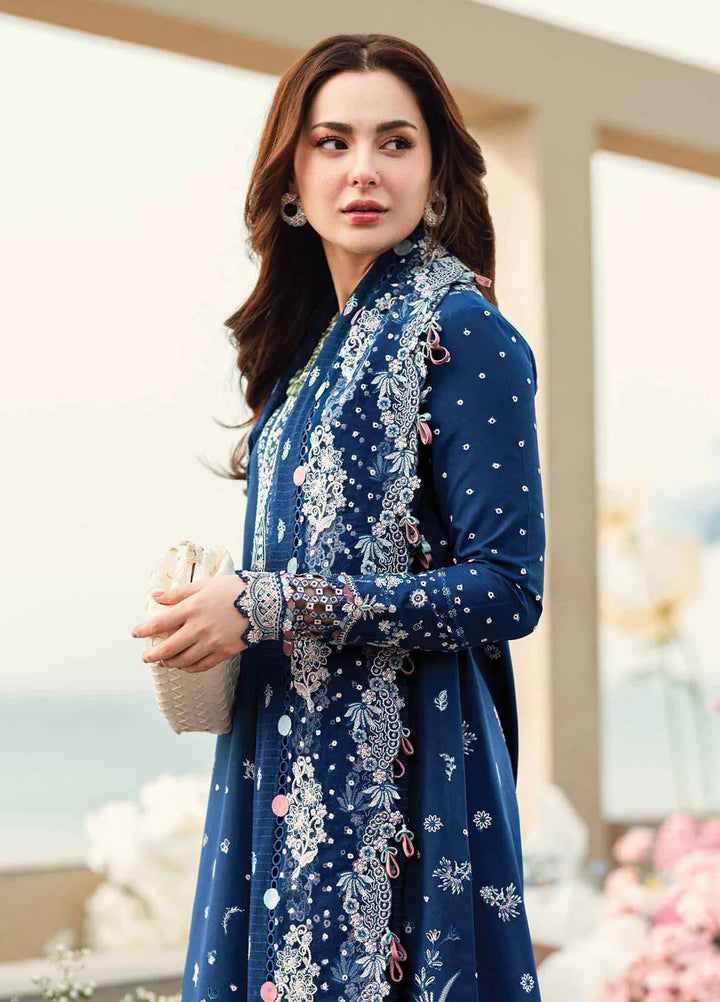 Qalamkar Chikankari Lawn Suits Unstitched 3 Piece QLM25SL FK-05 Aurora - Summer Collection