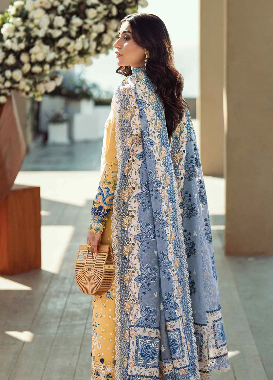 Qalamkar Chikankari Lawn Suits Unstitched 3 Piece QLM25SL FK-06 Natalie - Summer Collection