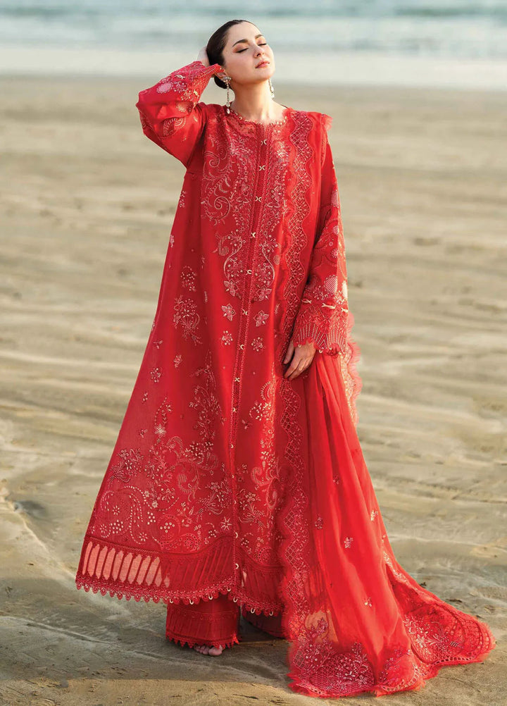 Qalamkar Chikankari Lawn Suits Unstitched 3 Piece QLM25SL FK-07 Bella - Summer Collection