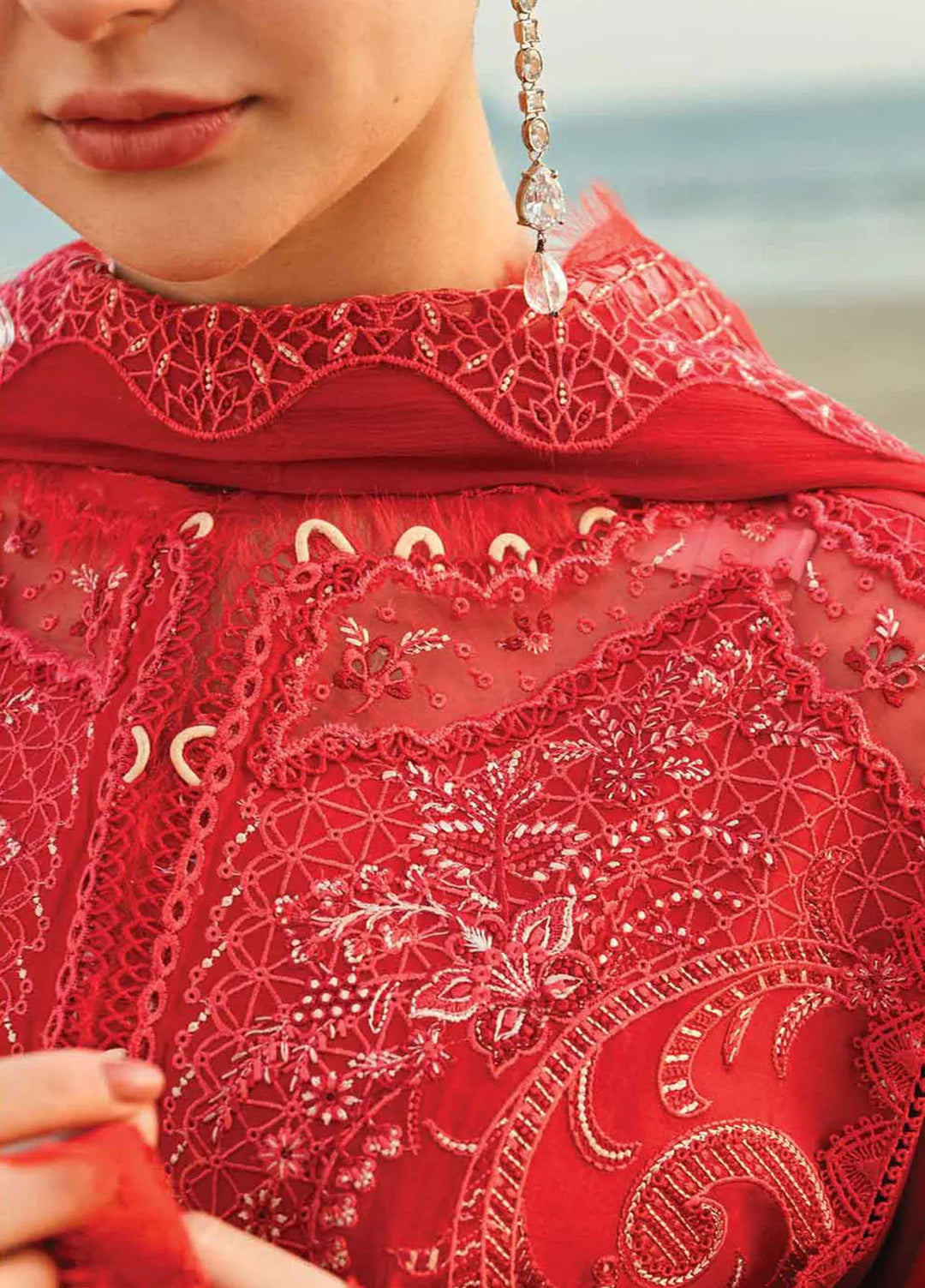 Qalamkar Chikankari Lawn Suits Unstitched 3 Piece QLM25SL FK-07 Bella - Summer Collection