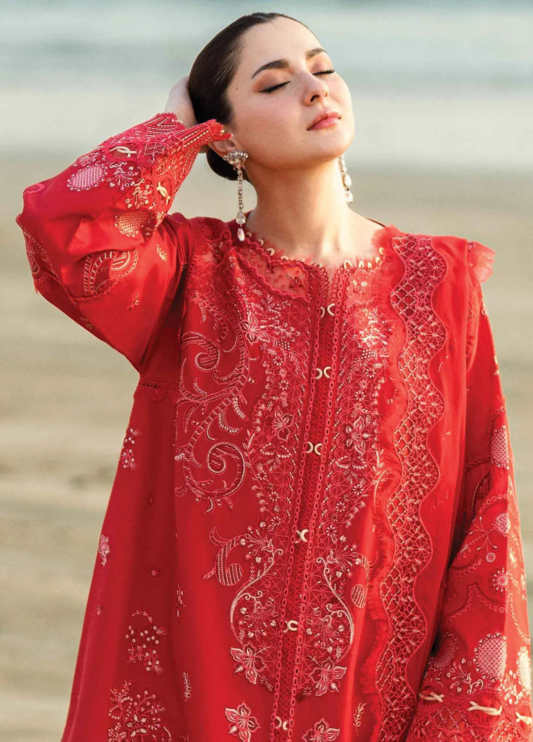 Qalamkar Chikankari Lawn Suits Unstitched 3 Piece QLM25SL FK-07 Bella - Summer Collection
