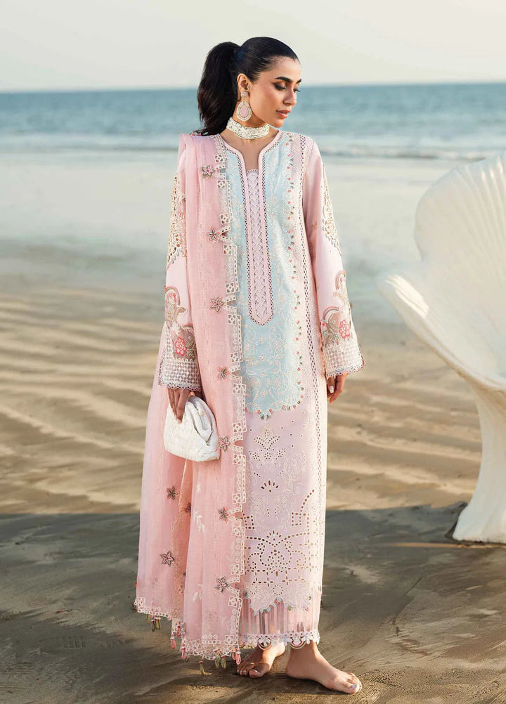 Qalamkar Chikankari Lawn Suits Unstitched 3 Piece QLM25SL FK-08 Reem - Summer Collection