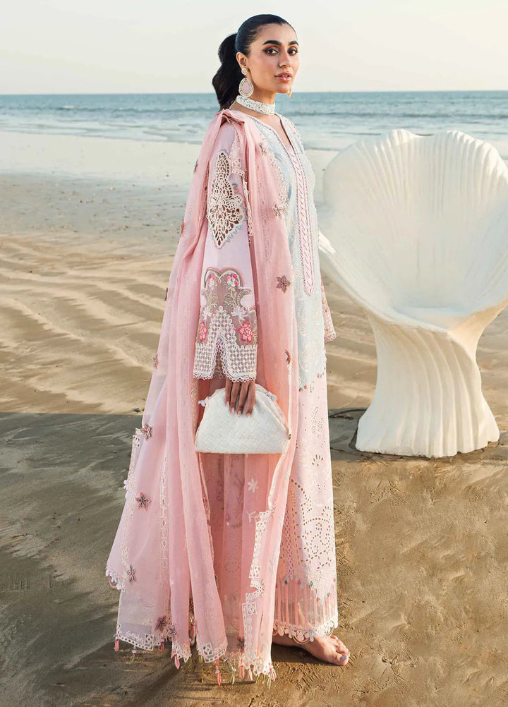 Qalamkar Chikankari Lawn Suits Unstitched 3 Piece QLM25SL FK-08 Reem - Summer Collection