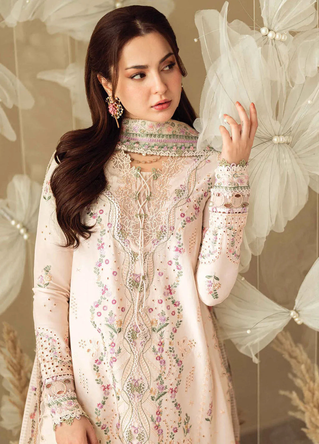 Qalamkar Chikankari Lawn Suits Unstitched 3 Piece QLM25SL FK-12 Lily - Summer Collection