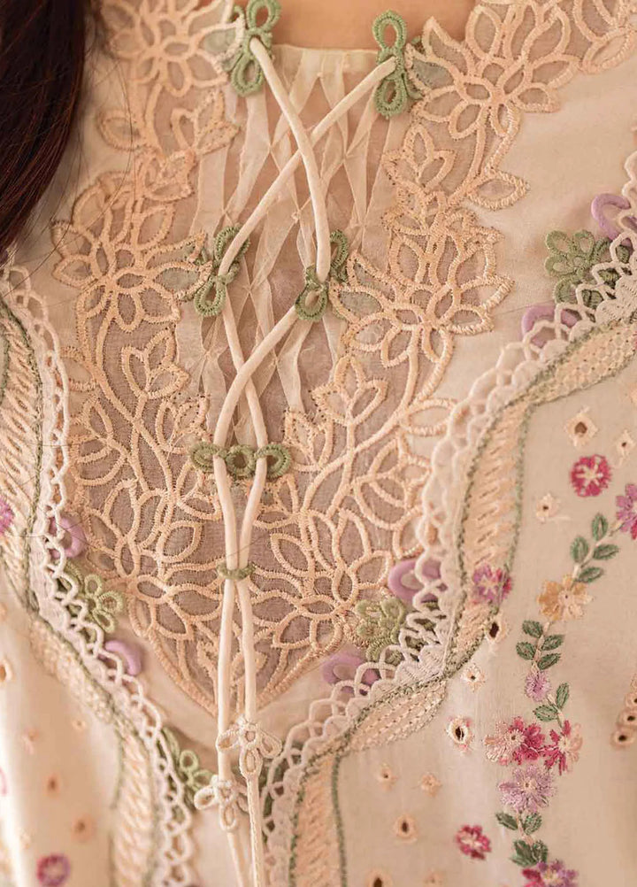 Qalamkar Chikankari Lawn Suits Unstitched 3 Piece QLM25SL FK-12 Lily - Summer Collection