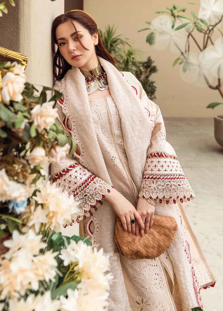 Qalamkar Chikankari Lawn Suits Unstitched 3 Piece QLM25SL FK-16 Anaya - Summer Collection