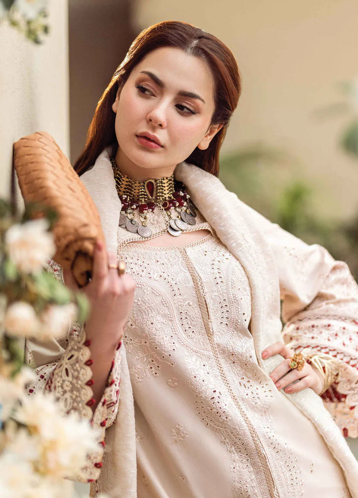 Qalamkar Chikankari Lawn Suits Unstitched 3 Piece QLM25SL FK-16 Anaya - Summer Collection