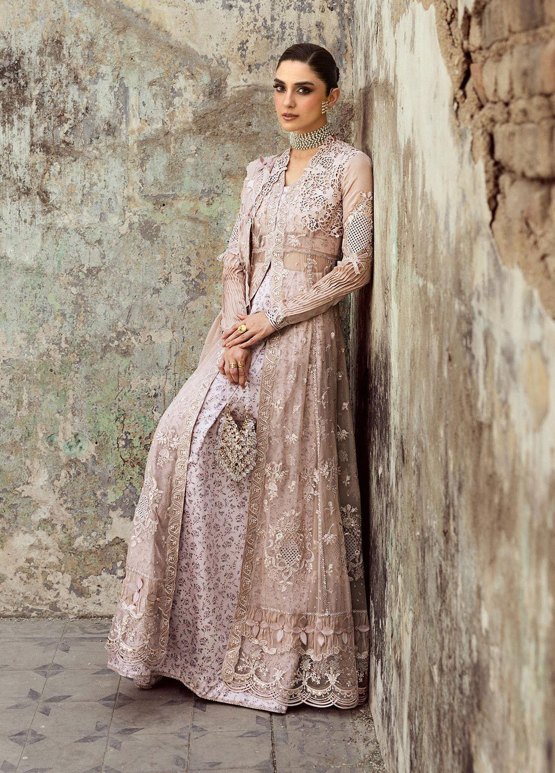 Qalamkar Embroidered Chiffon Suits Unstitched 3 Piece QLM25QC WC-01 Aisla - Formals Collection