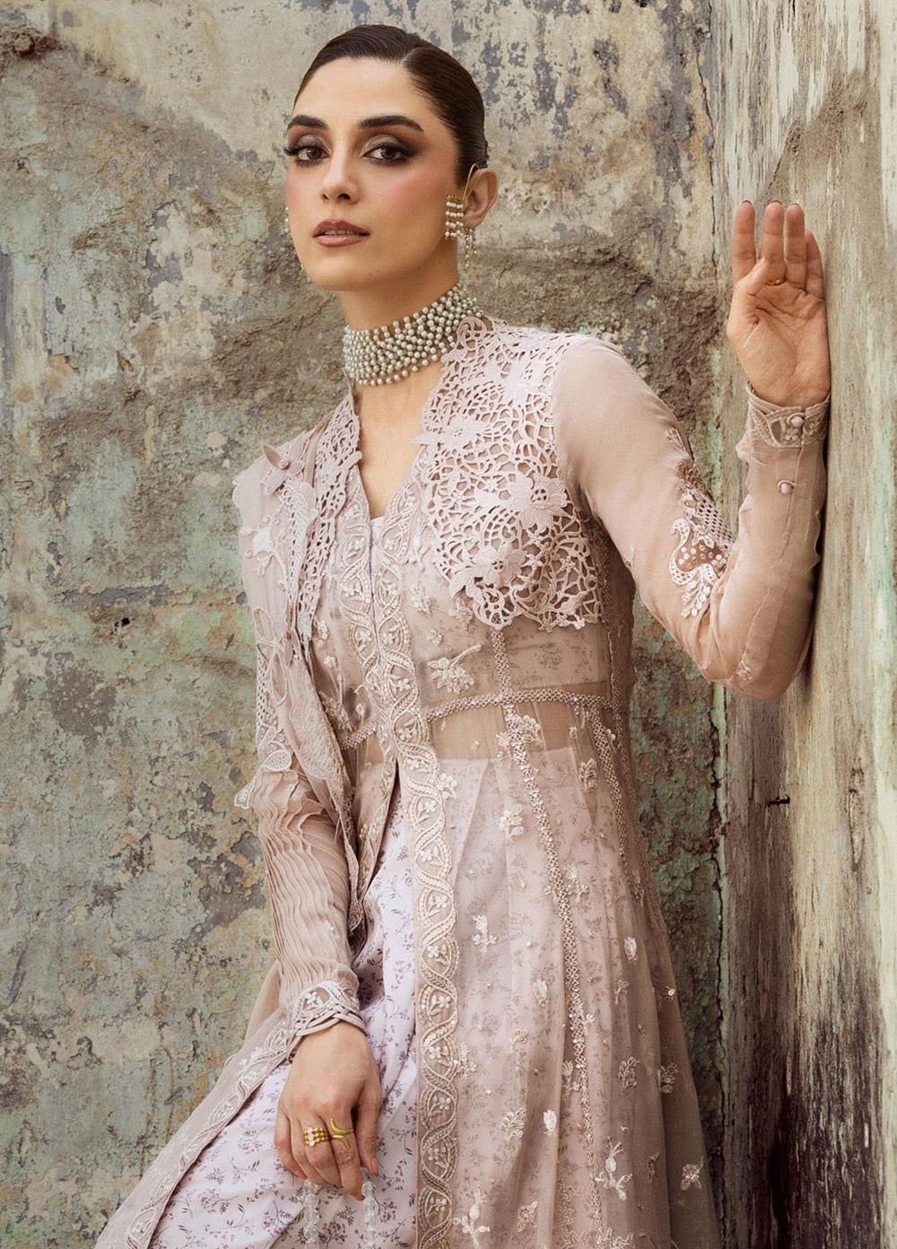 Qalamkar Embroidered Chiffon Suits Unstitched 3 Piece QLM25QC WC-01 Aisla - Formals Collection