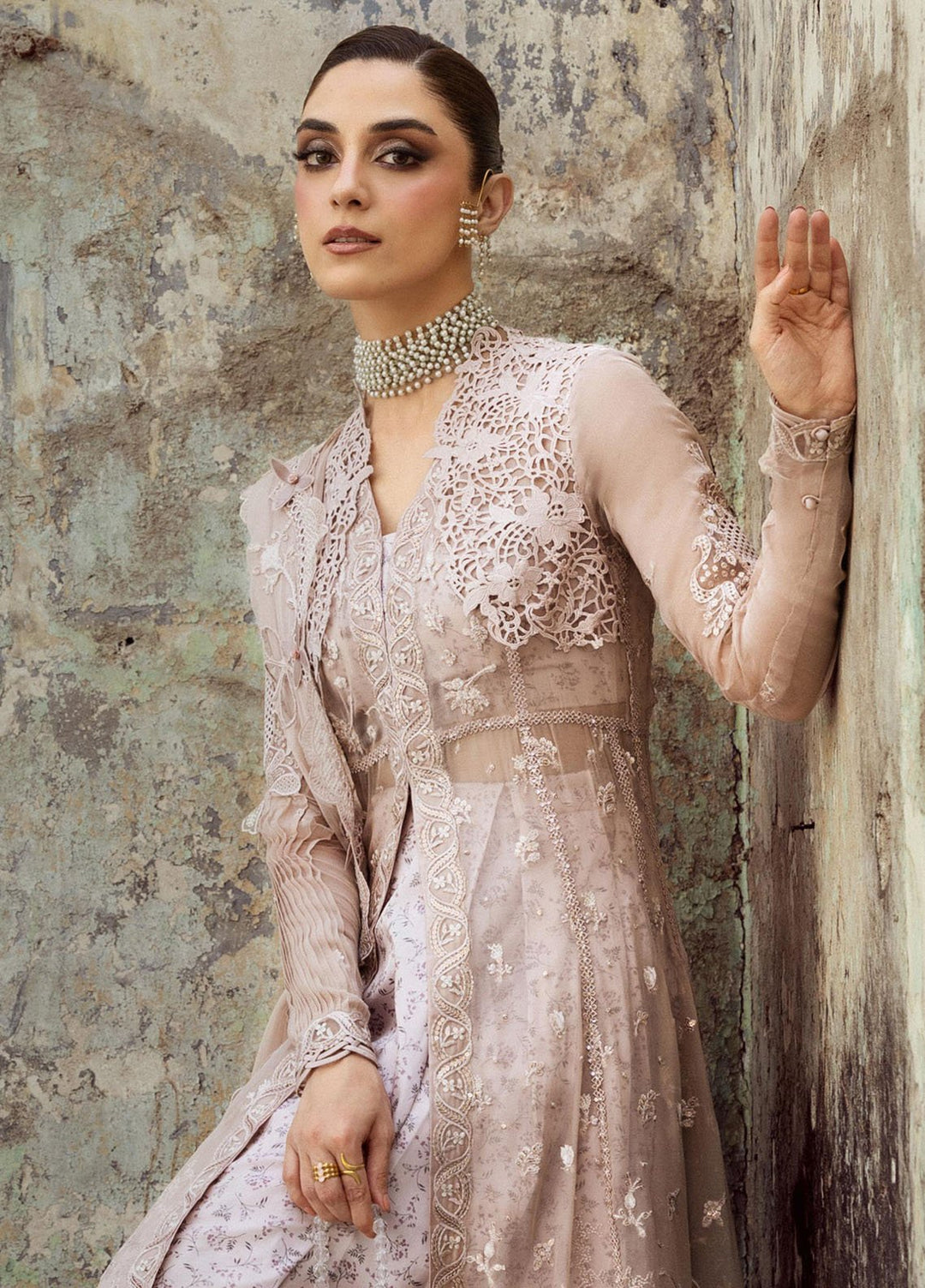 Qalamkar Embroidered Chiffon Suits Unstitched 3 Piece QLM25QC WC-01 Aisla - Formals Collection