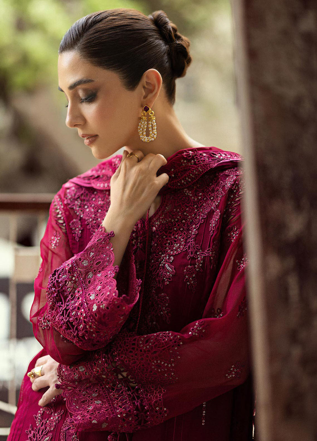 Qalamkar Embroidered Chiffon Suits Unstitched 3 Piece QLM25QC WC-02 Siofe - Formals Collection