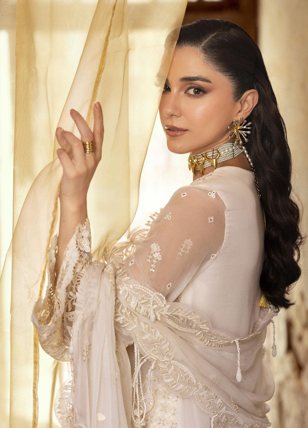 Qalamkar Embroidered Chiffon Suits Unstitched 3 Piece QLM25QC WC-03 Roise - Formals Collection