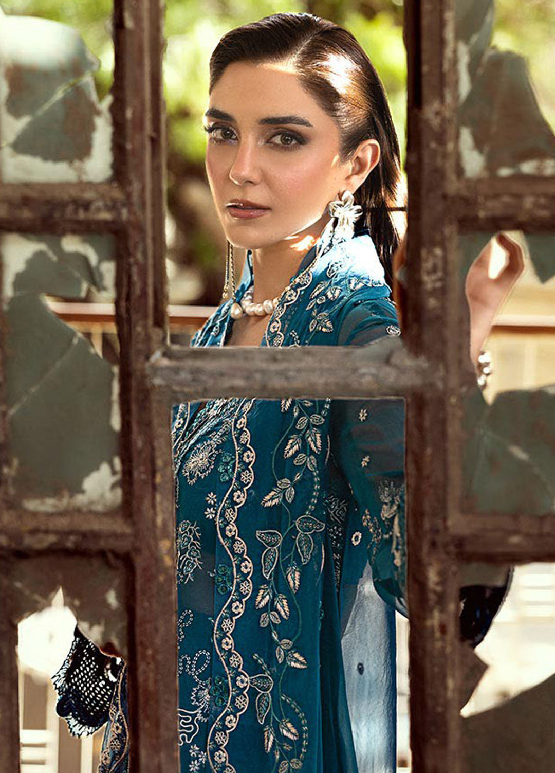 Qalamkar Embroidered Chiffon Suits Unstitched 3 Piece QLM25QC WC-04 Nessa - Formals Collection