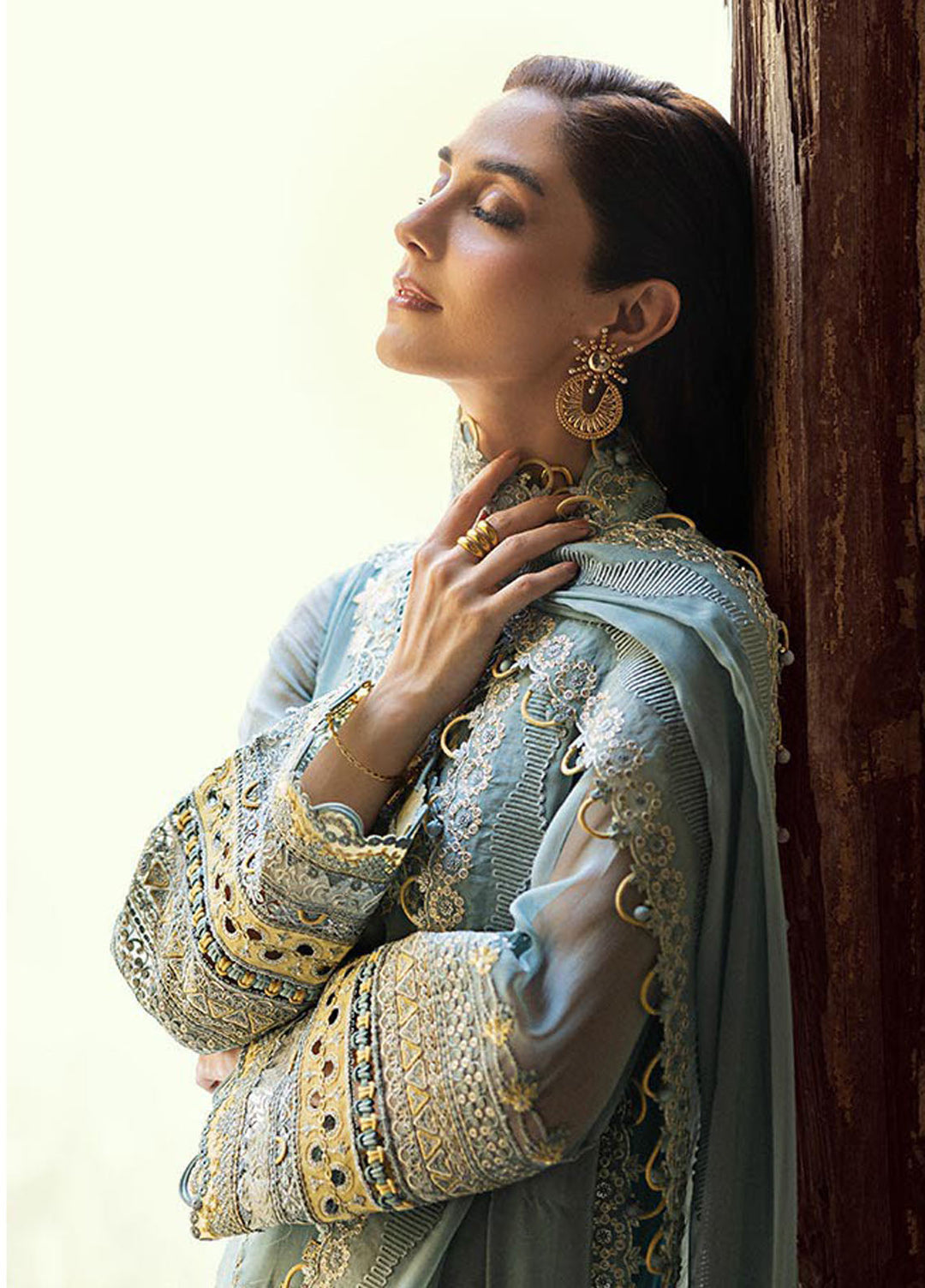 Qalamkar Embroidered Chiffon Suits Unstitched 3 Piece QLM25QC WC-08 Vevin - Formals Collection