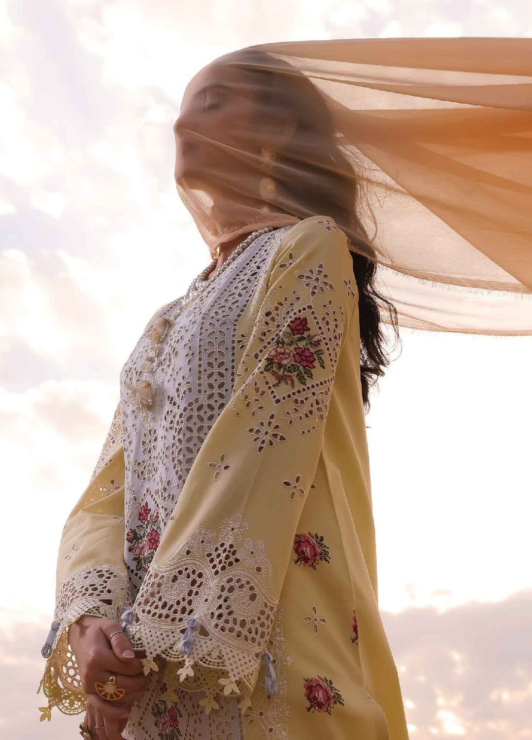 Qalamkar Embroidered Chikankari Suits Unstitched 3 Piece QLM24C KM-01 Niamh - Eid Collection