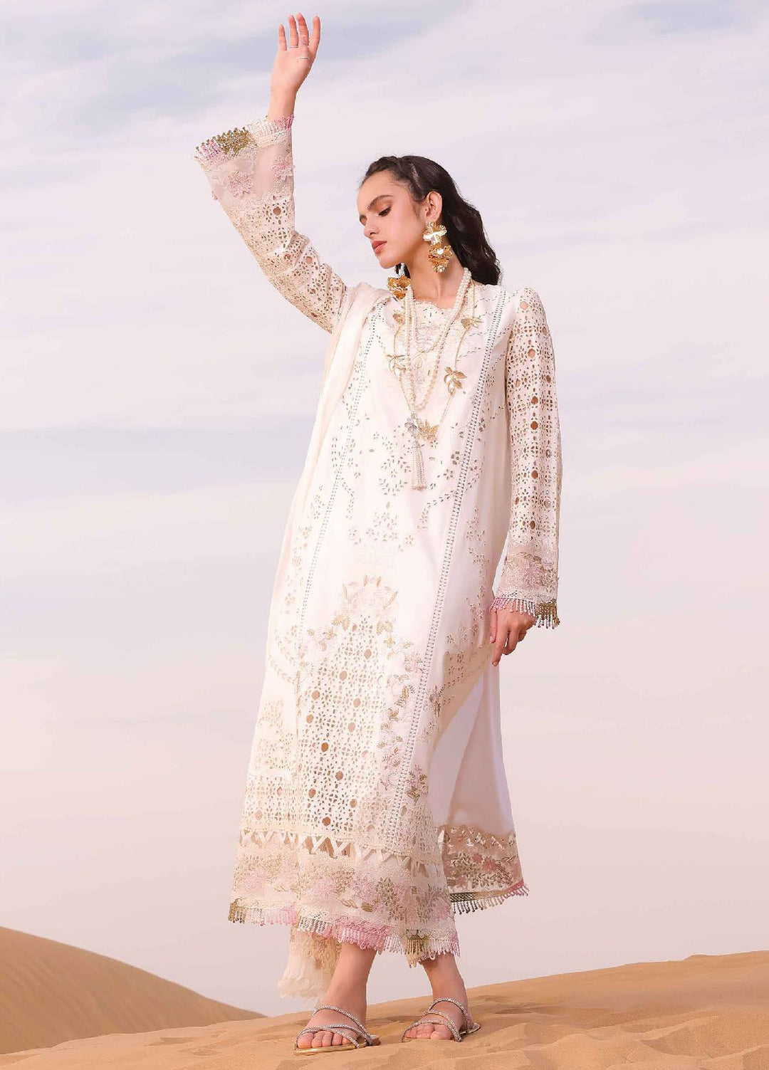 Qalamkar Embroidered Chikankari Suits Unstitched 3 Piece QLM24C KM-02 Saoirse - Eid Collection