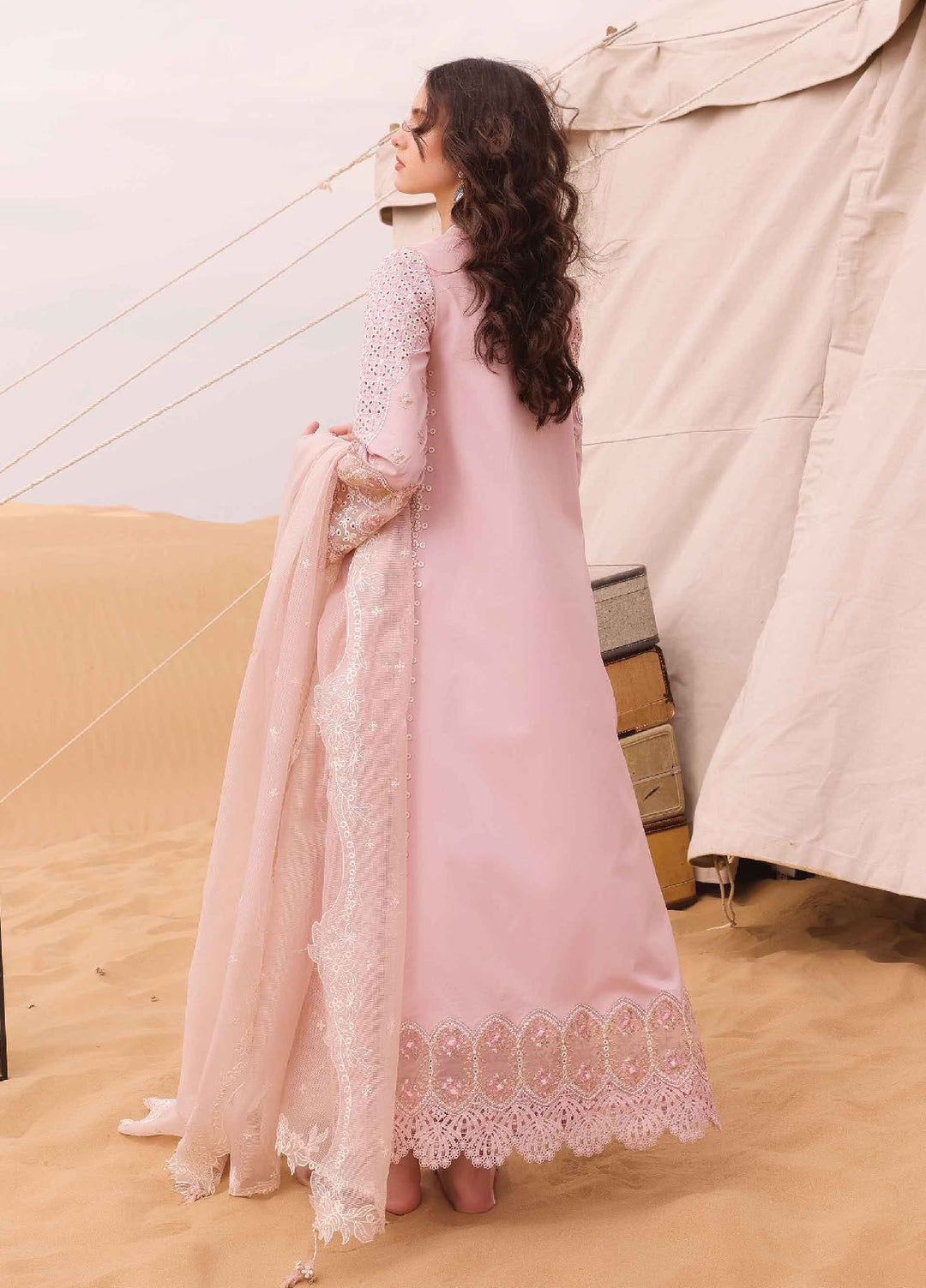 Qalamkar Embroidered Chikankari Suits Unstitched 3 Piece QLM24C KM-03 Aoife - Eid Collection