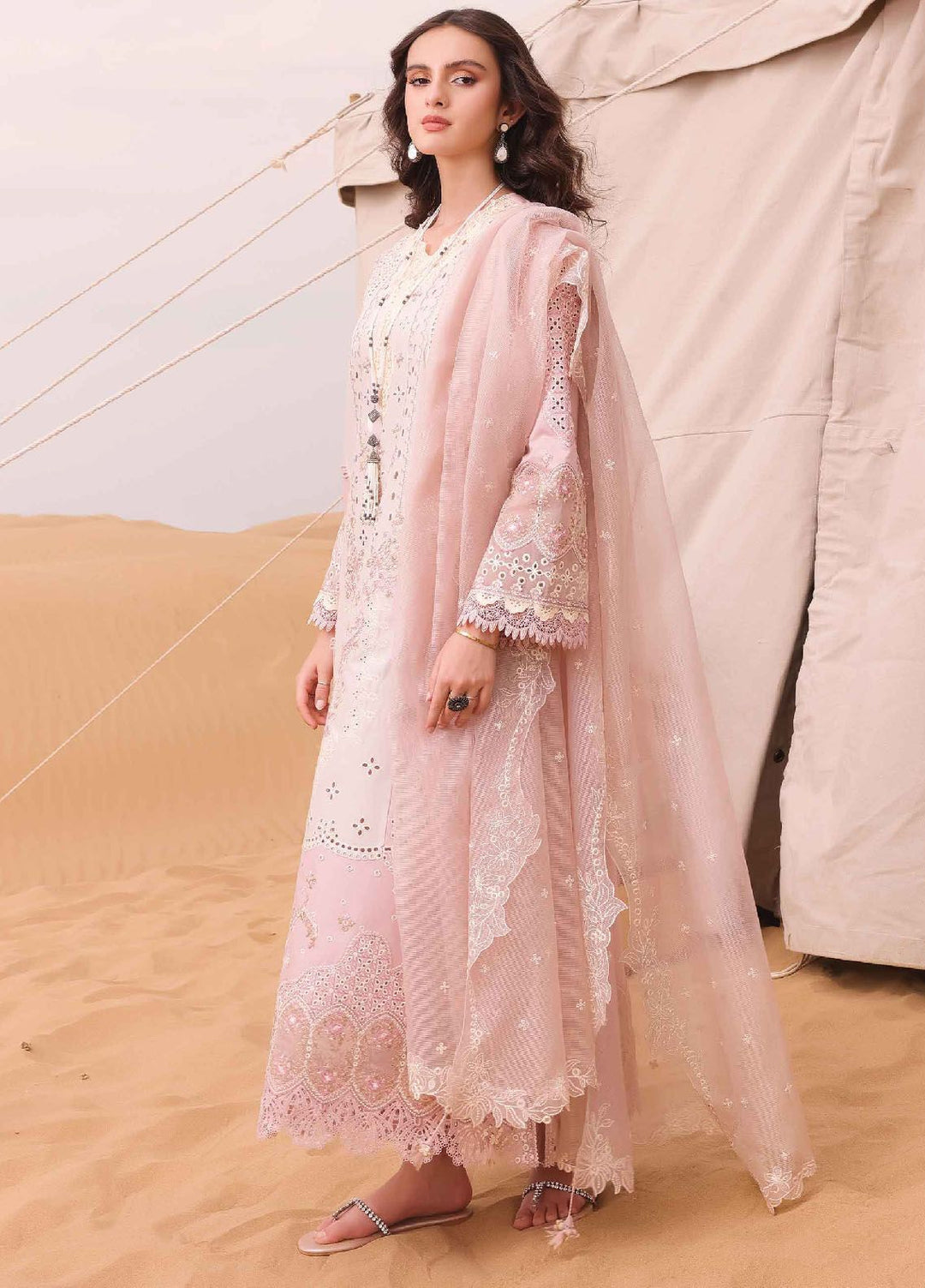 Qalamkar Embroidered Chikankari Suits Unstitched 3 Piece QLM24C KM-03 Aoife - Eid Collection