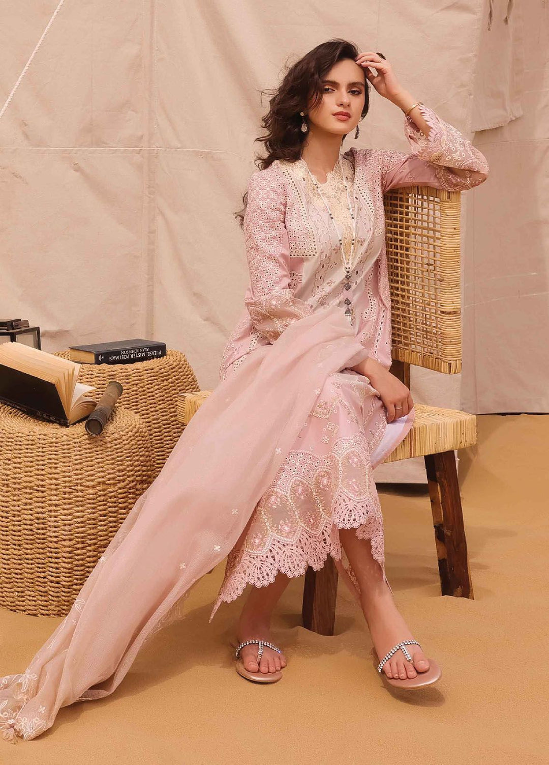 Qalamkar Embroidered Chikankari Suits Unstitched 3 Piece QLM24C KM-03 Aoife - Eid Collection