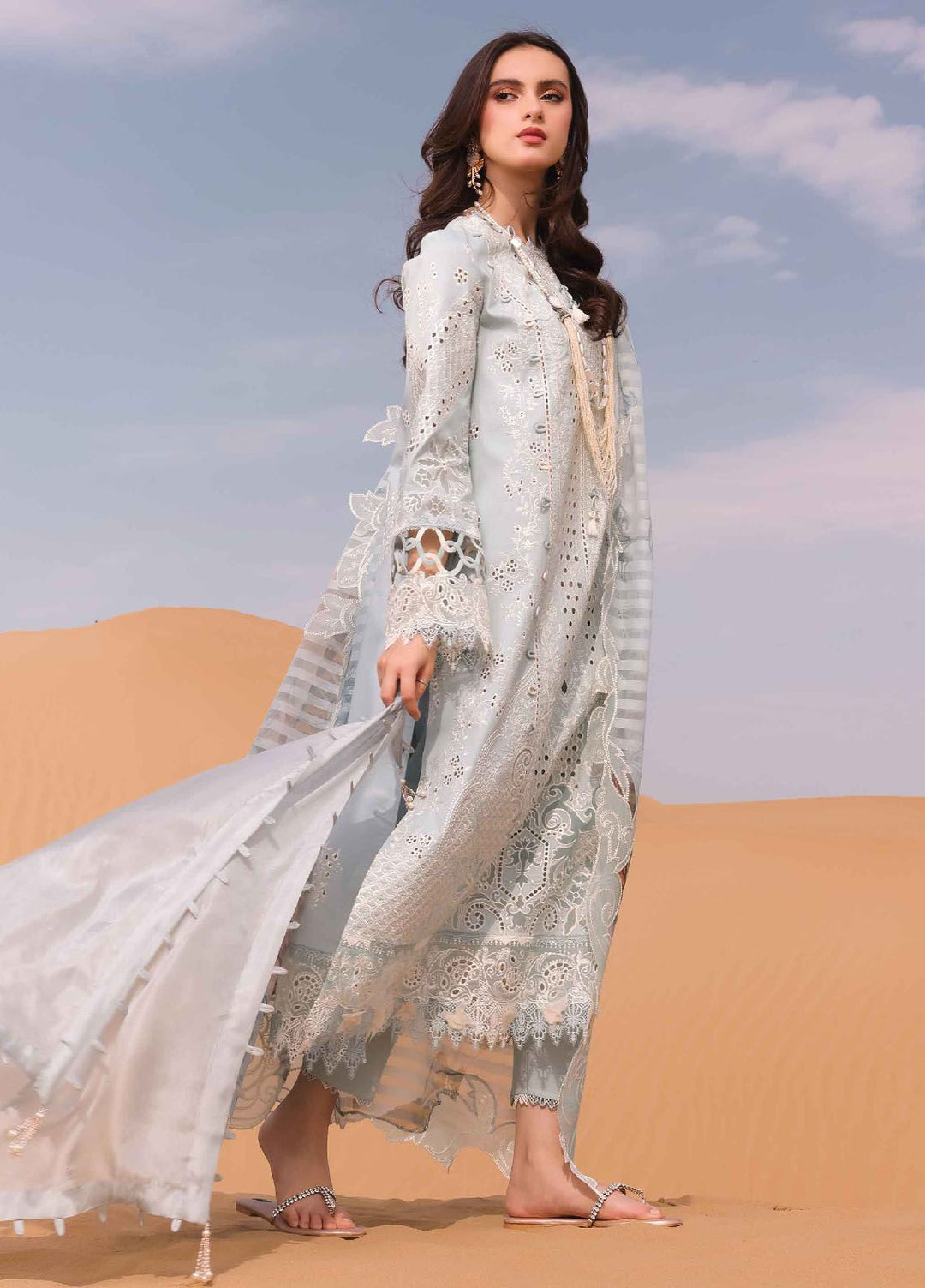 Qalamkar Embroidered Chikankari Suits Unstitched 3 Piece QLM24C KM-06 Apolline - Eid Collection