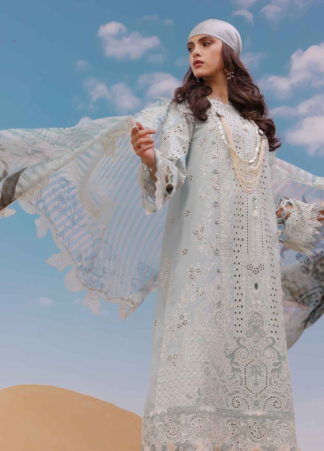 Qalamkar Embroidered Chikankari Suits Unstitched 3 Piece QLM24C KM-06 Apolline - Eid Collection