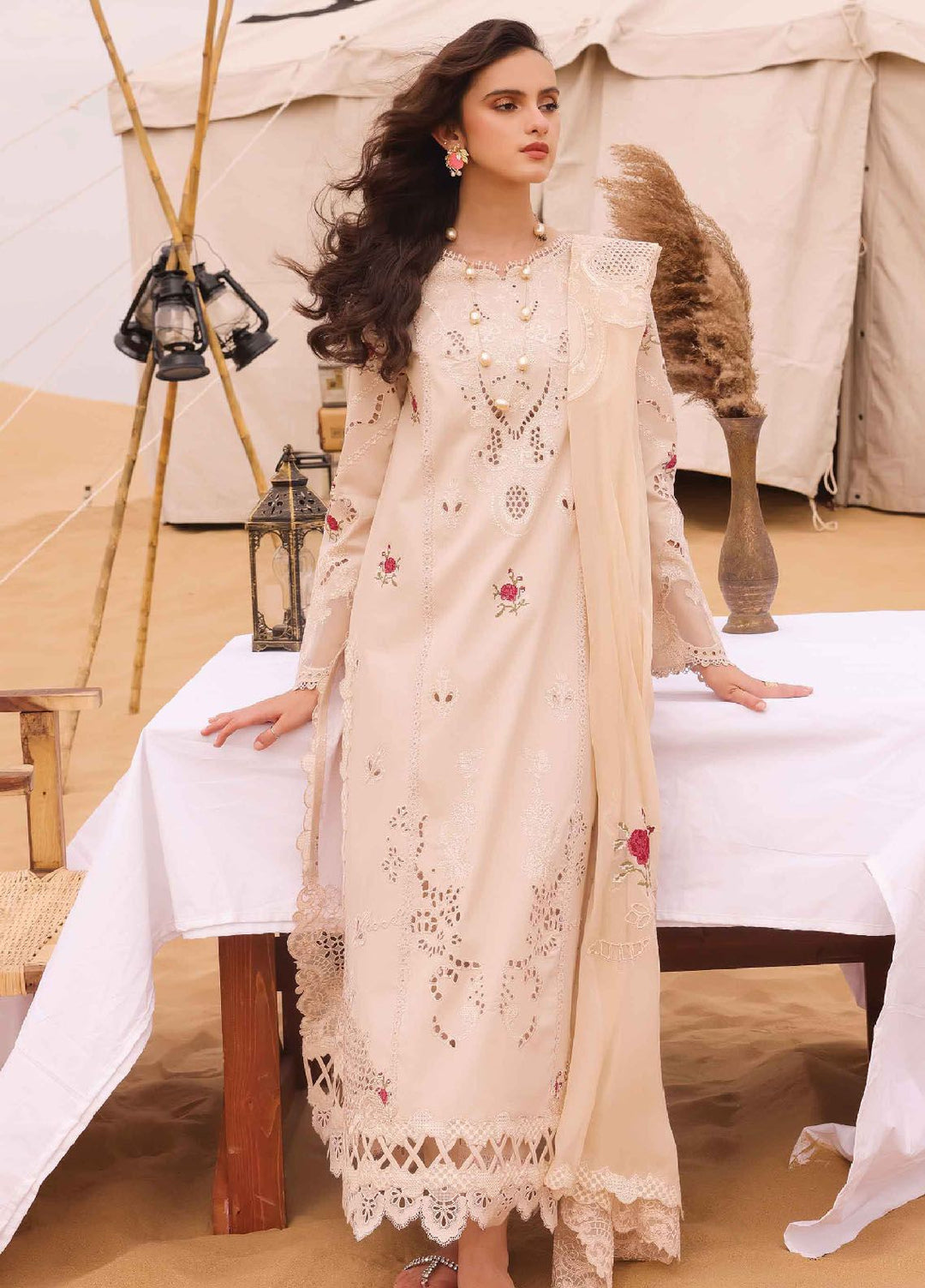 Qalamkar Embroidered Chikankari Suits Unstitched 3 Piece QLM24C KM-07 Caoimhe - Eid Collection