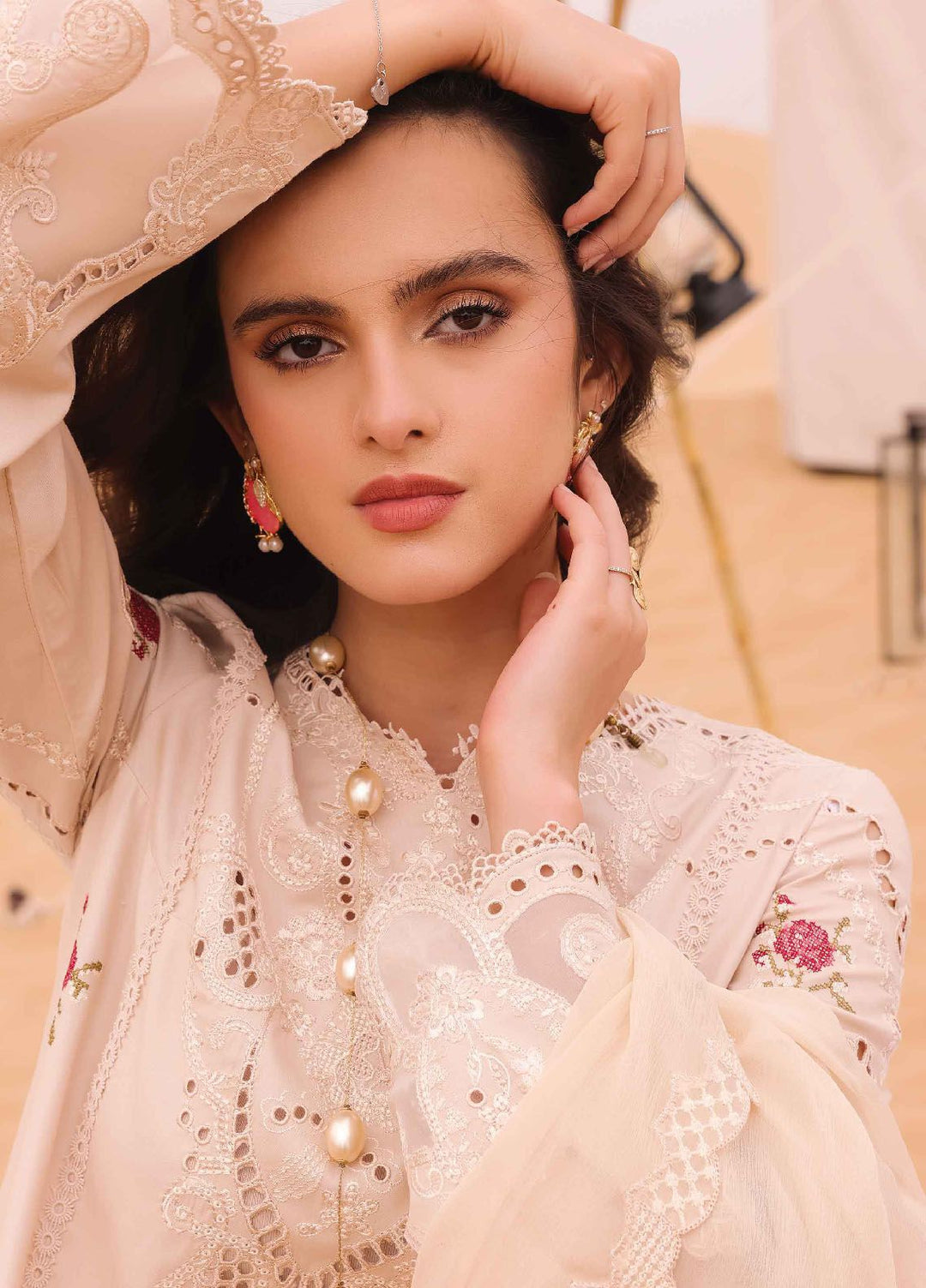 Qalamkar Embroidered Chikankari Suits Unstitched 3 Piece QLM24C KM-07 Caoimhe - Eid Collection