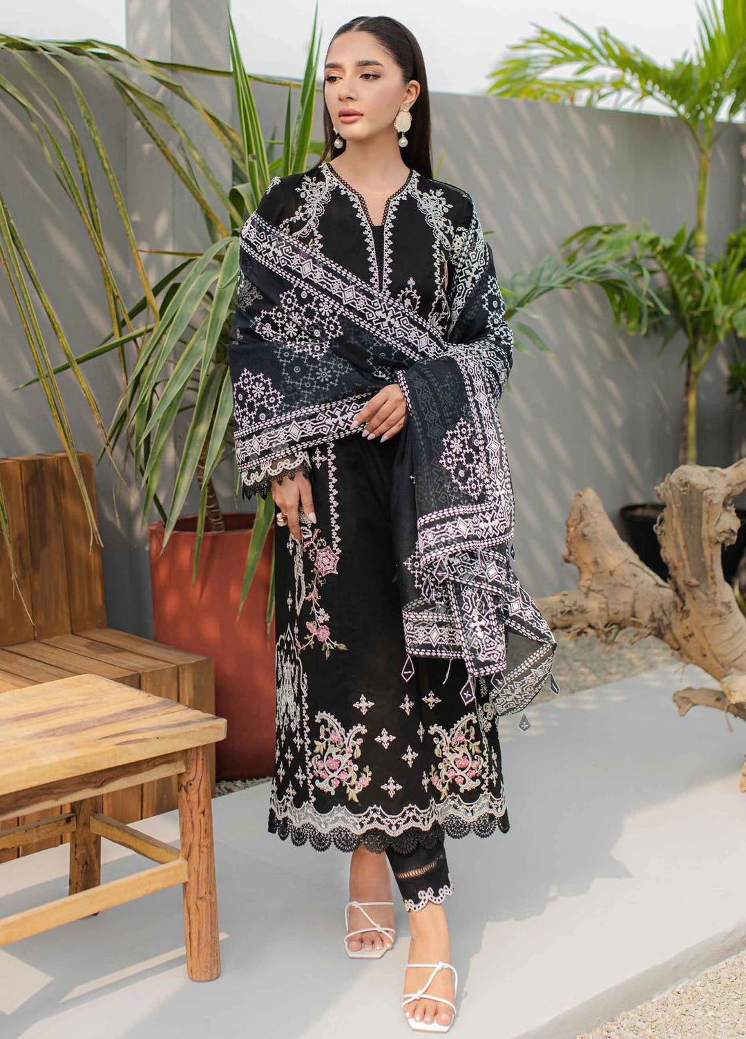 Qalamkar Embroidered Lawn Suits Unstitched 3 Piece QLM24Q JK-09 Evadne - Summer Collection