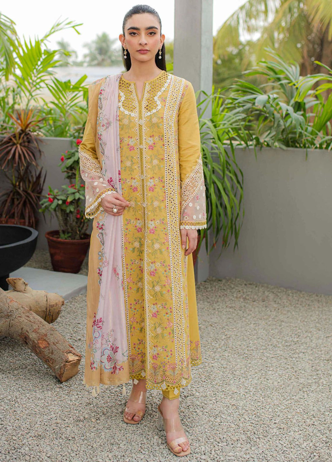 Qalamkar Embroidered Lawn Suits Unstitched 3 Piece QLM24Q JK-15 Miel - Summer Collection