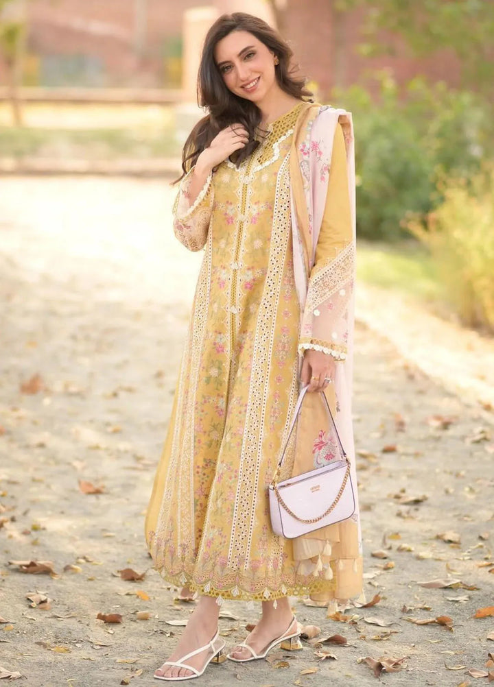 Qalamkar Embroidered Lawn Suits Unstitched 3 Piece QLM24Q JK-15 Miel - Summer Collection