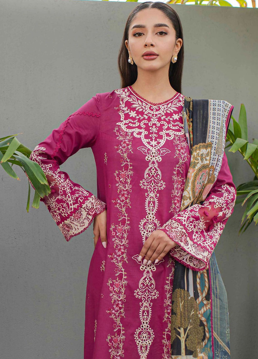 Qalamkar Embroidered Lawn Suits Unstitched 3 Piece QLM24Q JK-16 Seraphina - Summer Collection