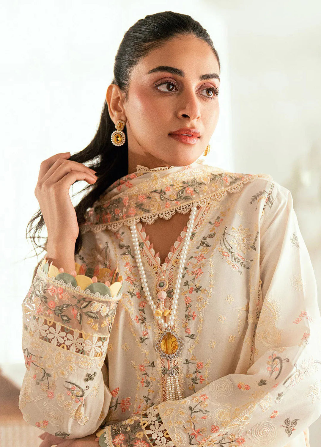 Qalamkar Embroidered Lawn Suits Unstitched 3 Piece QLM25LL SB-01 Rina - Summer Collection