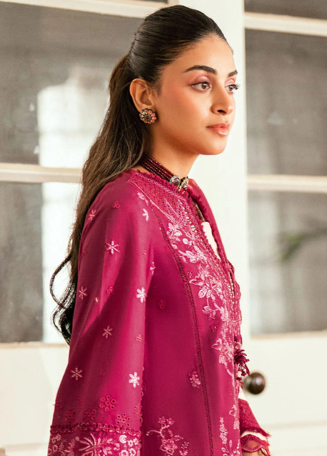 Qalamkar Embroidered Lawn Suits Unstitched 3 Piece QLM25LL SB-02 Sameen - Summer Collection