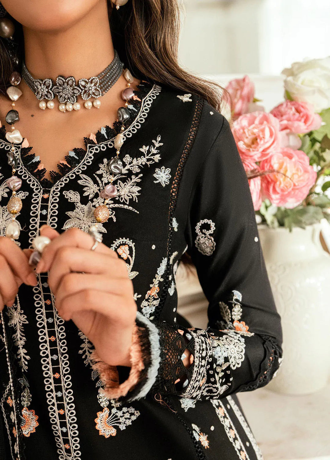 Qalamkar Embroidered Lawn Suits Unstitched 3 Piece QLM25LL SB-03 Misha - Summer Collection