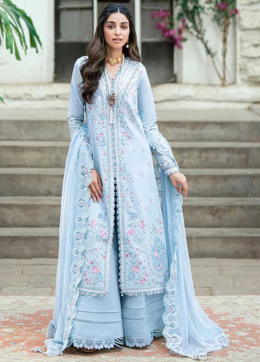 Qalamkar Embroidered Lawn Suits Unstitched 3 Piece QLM25LL SB-04 Zarish - Summer Collection