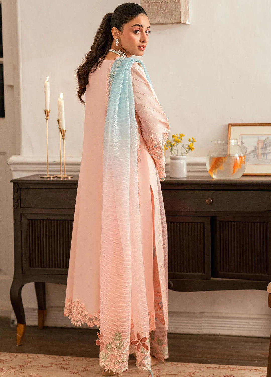 Qalamkar Embroidered Lawn Suits Unstitched 3 Piece QLM25LL SB-05 Aleeza - Summer Collection