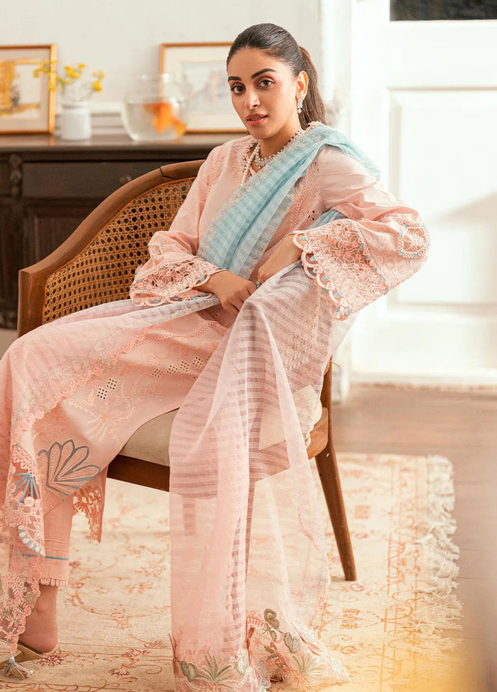 Qalamkar Embroidered Lawn Suits Unstitched 3 Piece QLM25LL SB-05 Aleeza - Summer Collection